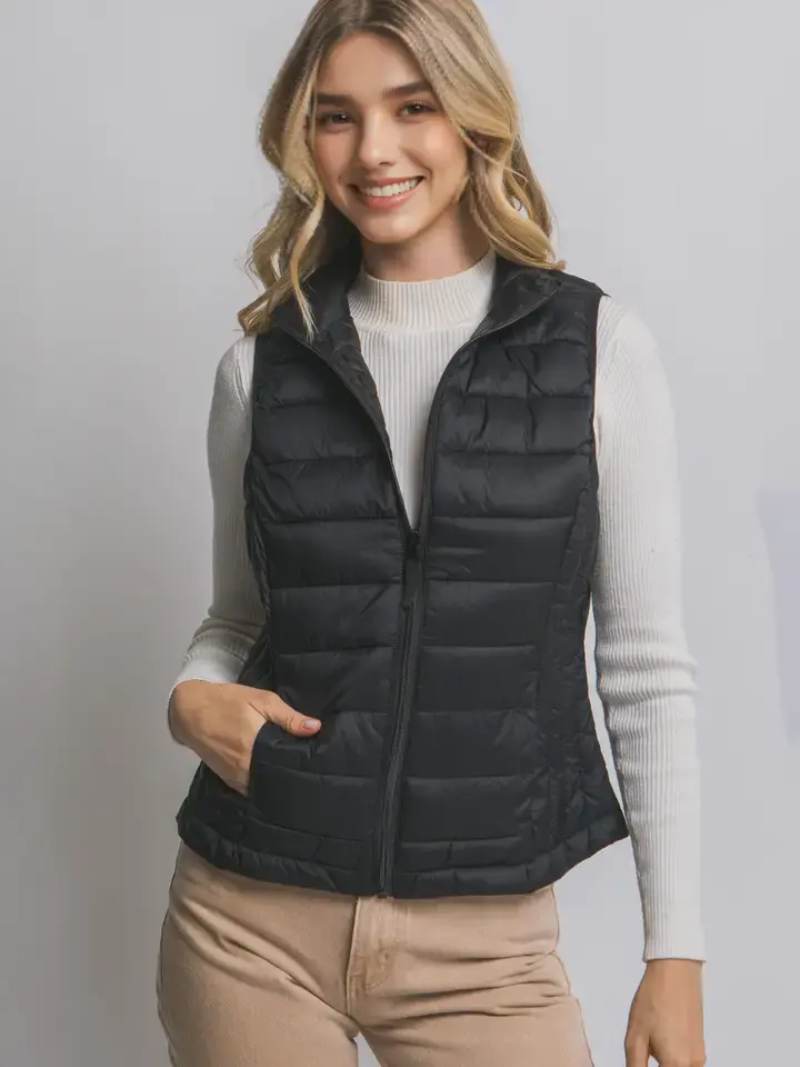 Packable puffer vest